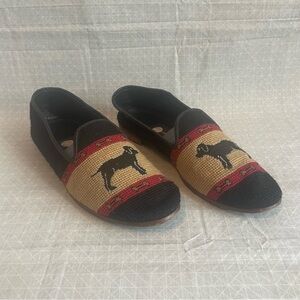 By Paige Black Labrador Lab Needlepoint Loafers 11.5